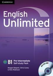 * ENGLISH UNLIMITED PRE-INTERMEDIATE B1 SELF STUDY PACK (+DVD-ROM)