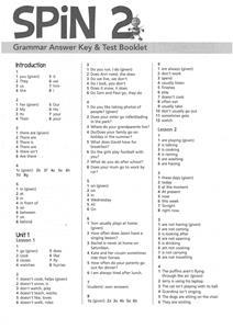 SPIN 2 GRAMMAR ANSWER KEY & TEST