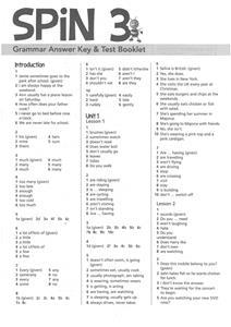 * SPIN 3 GRAMMAR ANSWER KEY & TEST