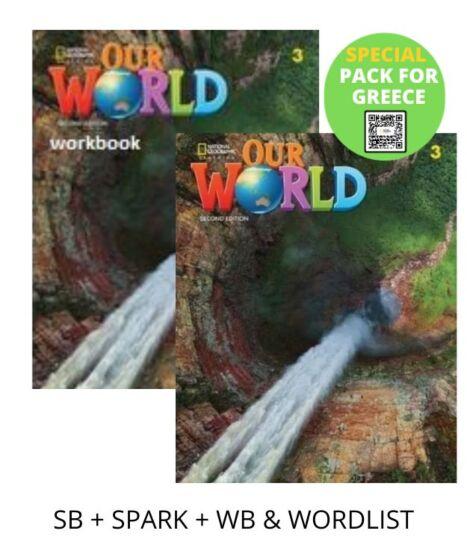 OUR WORLD 3 SPECIAL PACK FOR GREECE (SB + SPARK + WB & WORDLIST) 2ND ED
