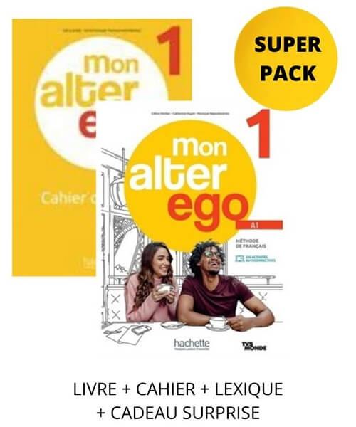 * SUPER PACK MON ALTER EGO 1 (LIVRE +CAHIER +LEXIQUE + TEST DELF+ CADEAU SUPRISE)