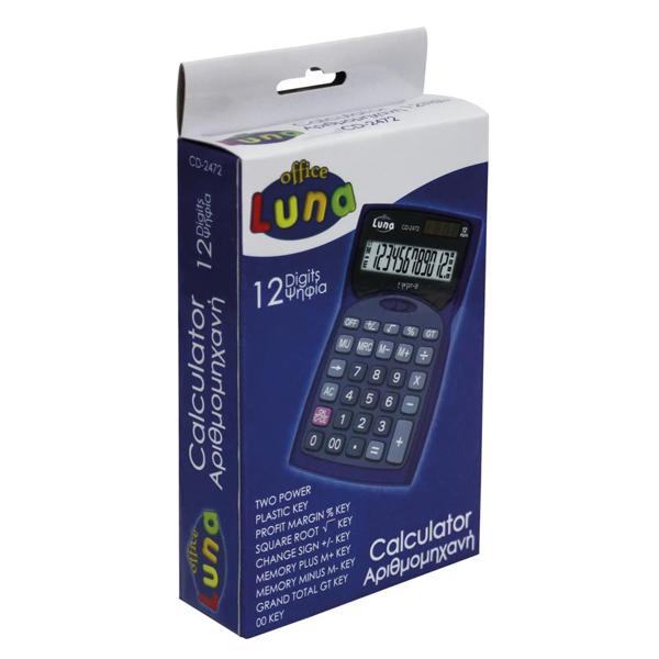 CALCULATOR 12DIGITS CD-2472 15X10 LUNA