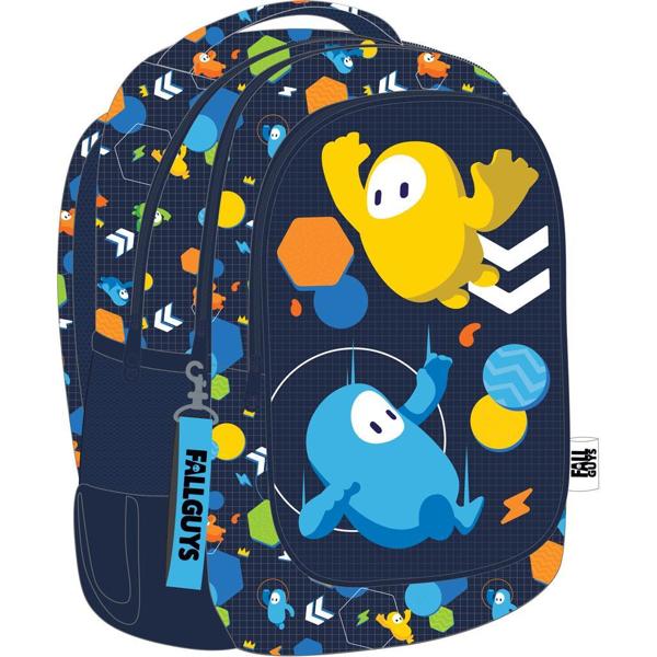 ΣΧΟΛΙΚΗ ΤΣΑΝΤΑ ΠΛΑΤΗΣ ΔΗΜΟΤΙΚΟΥ FALL GUYS BLUE AND YELLOW 3 ΘΗΚΕΣ