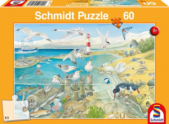 * ΠΑΙΔΙΚΟ PUZZLE ΖΩΑ ΣΤΗΝ ΑΚΤΗ 60PCS ΓΙΑ 5+ ΕΤΩΝ SCHMIDT SPIELE