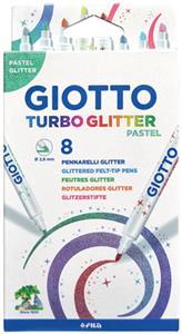 ΜΑΡΚΑΔΟΡΟΙ TURBO GLITTER PASTEL 8ΤΕΜ GIOTTO BLISTER ΣΕ DISPLAY