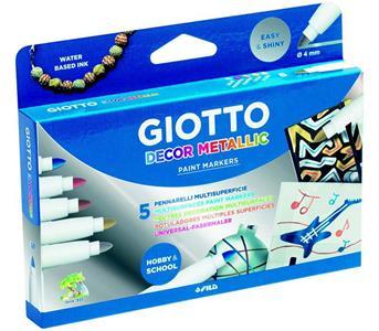 ΜΑΡΚΑΔΟΡΟΙ ΜΕΤΑΛΛΙΚΟΙ 5ΧΡΩΜ BLISTER DECOR GIOTTO