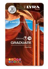 ΜΑΡΚΑΔΟΡΟΣ GRADUATE FINELINER TIN BOX 10 LYRA