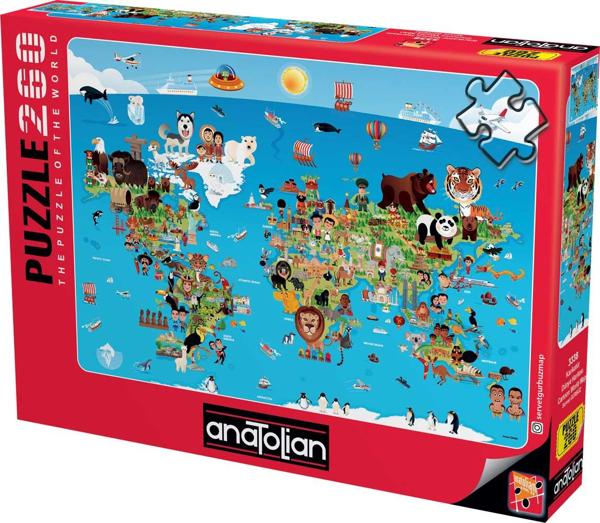 ANATOLIAN 3338 ΠΑΖΛ ΠΑΙΔΙΚΌ 260XLΤΕΜ. ΠΑΓΚΌΣΜΙΟΣ ΧΆΡΤΗΣ ΜΕ ΖΩΆΚΙΑ