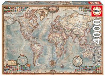 # EDUCA 14827 ΠΑΖΛ 4000ΤΕΜ. THE WORLD, EXECUTIVE MAP