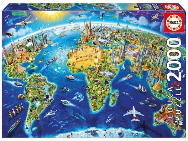 EDUCA 17129 ΠΑΖΛ 2000ΤΕΜ. WORLD LANDMARKS GLOBE