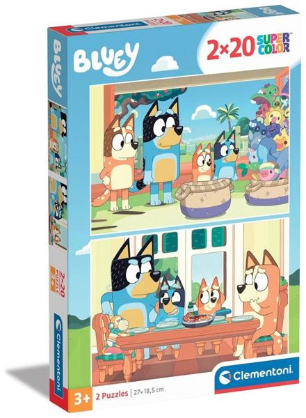 CLEMENTONI 24807 KID PUZZLE 2X20PCS SUPERCOLOR BLUEY FAMILY AGE 3+