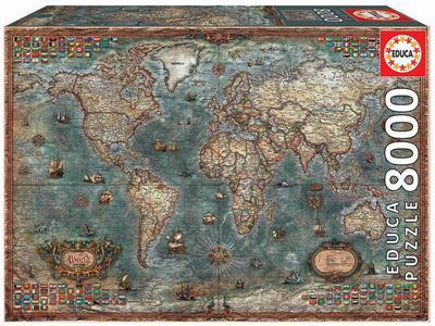 EDUCA 18017 ΠΑΖΛ 8000ΤΕΜ. ANTIQUE WORLD MAP