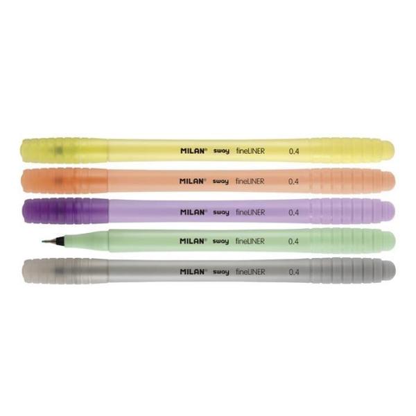 ΜΑΡΚΑΔΟΡΑΚΙ FINELINER SWAY PASTEL 0.4MM ΣΤΑΝΤ 14Χ5 ΤΕΜΑΧΙΑ, 5 ΑΣΟΡΤΙ ΧΡΩΜΑΤΑ MILAN