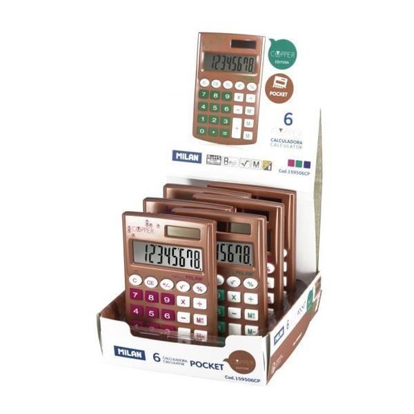 * ΑΡΙΘΜΟΜΗΧΑΝΗ ΤΣΕΠΗΣ COPPER 8 ΨΗΦΙΩΝ 2ΠΛΗΣ ΕΝΕΡΓΕΙΑΣ, ΜΕ ΤΕΤΡ.ΡΙΖΑ, ΣΤΑΝΤ 6 ΤΕΜΑΧΙΩΝ MILAN