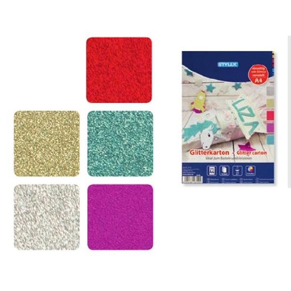 ΜΠΛΟΚ ΚΟΛΑΖ GLITTER A4 10 ΦΥΛΛΩΝ 5 ΑΣΟΡΤΙ ΧΡΩΜΑΤΑ STYLEX