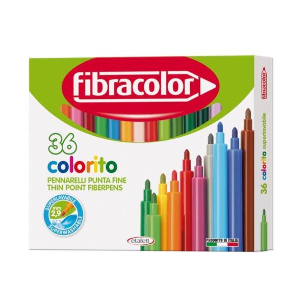 ΜΑΡΚΑΔΟΡΟΙ ΨΙΛΗΣ ΓΡΑΦΗΣ 2.9MM COLORITO 36 XΡΩΜΑΤΩΝ FIBRACOLOR