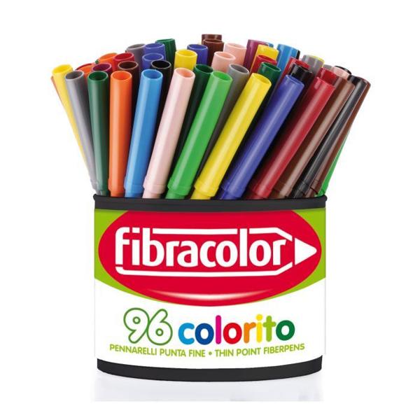 ΜΑΡΚΑΔΟΡΟΙ ΨΙΛΗΣ ΓΡΑΦΗΣ 2.9MM COLORITO ΠΟΤΗΡΙ 96 ΤΕΜΑΧΙΩΝ 12 ΧΡΩΜΑΤΩΝ FIBRACOLOR