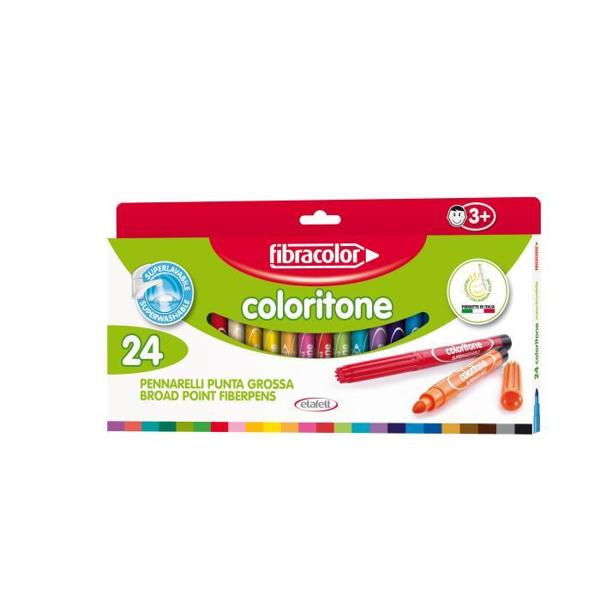 * ΜΑΡΚΑΔΟΡΟΙ ΧΟΝΔΡΗΣ ΓΡΑΦΗΣ 5MM COLORITONE 24 ΧΡΩΜΑΤΩΝ FIBRACOLOR