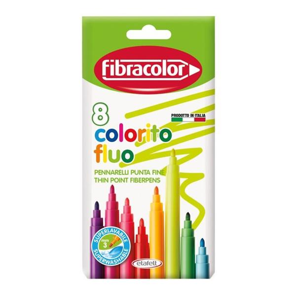 ΜΑΡΚΑΔΟΡΟΙ COLORITO FLUO 8 ΤΕΜΑΧΙΩΝ ΜΥΤΗ 3ΜΜ FIBRACOLOR