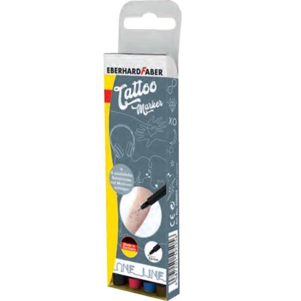 ΜΑΡΚΑΔΟΡΟΙ TATOO 0.5MM ΣΕΤ 4 ΧΡΩΜΑΤΩΝ + ΣΤΕΝΣΙΛ EFA
