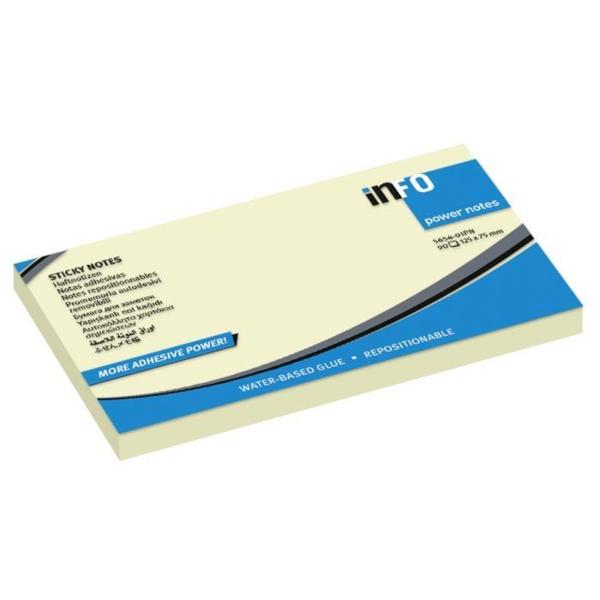 * INFO NOTES ΧΑΡΤΑΚΙΑ ΚΙΤΡΙΝΑ POWER NOTES 125X75MM 100Φ