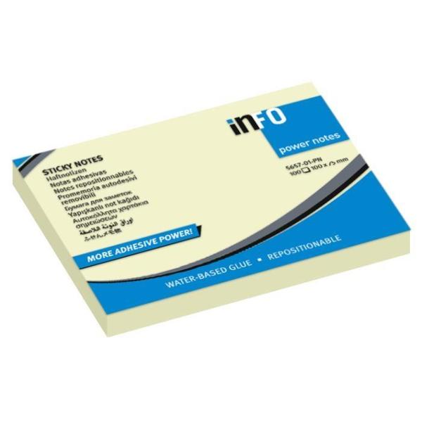 * INFO NOTES ΧΑΡΤΑΚΙΑ ΚΙΤΡΙΝΑ POWER NOTES 100X75MM 100Φ