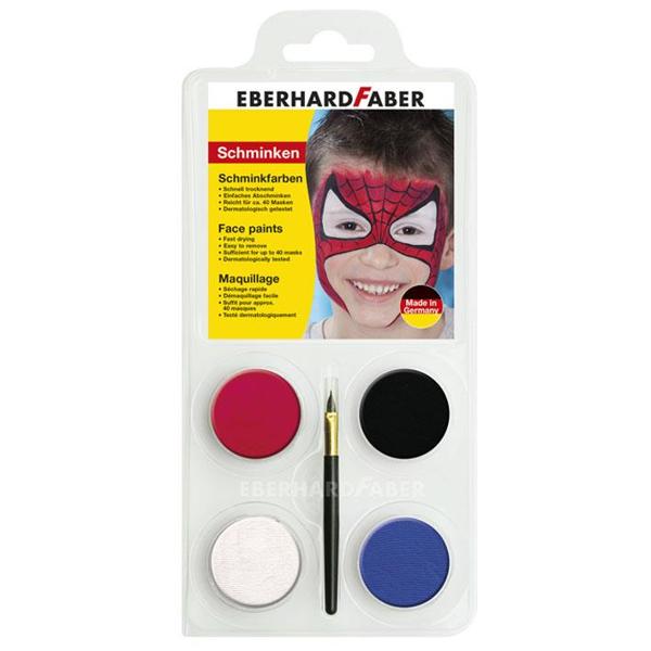* ΧΡΩΜΑΤΑ ΠΡΟΣΩΠΟΥ ΝΕΡΟΜΠΟΓΙΕΣ + ΠΙΝΕΛΟ SPIDERMAN 4 ΧΡΩΜΑΤΩΝ EFA
