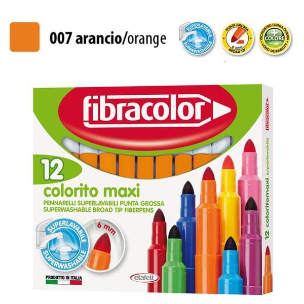 ΜΑΡΚΑΔΟΡΟΙ COLORITO MAXI ΠΟΡΤΟΚΑΛΙ ΜΟΝΟΧΡΩΜΙΕΣ ΜΥΤΗ 6ΜΜ ΚΟΥΤΙ 12 ΤΕΜΑΧΙΩΝ FIBRACOLOR
