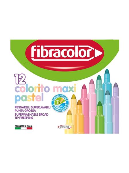 ΜΑΡΚΑΔΟΡΟΙ COLORITO MAXI PASTEL 12 ΧΡΩΜΑΤΩΝ ΜΥΤΗ 6ΜΜ FIBRACOLOR