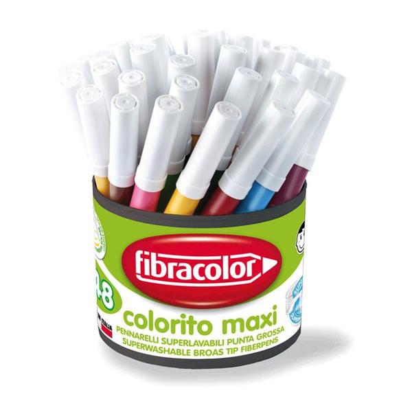 ΜΑΡΚΑΔΟΡΟΙ COLORITO MAXI 48 ΤΕΜΑΧΙΩΝ 12 ΧΡΩΜΑΤΩΝ ΜΥΤΗ 6ΜΜ ΣΕ ΠΟΤΗΡΙ FIBRACOLOR