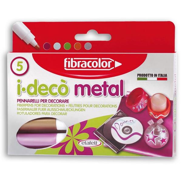 * ΜΑΡΚΑΔΟΡΟΙ ΓΙΑ ΚΑΛΛΙΤΕΧΝΕΣ I-DECO METAL 5 ΧΡΩΜΑΤΩΝ FIBRACOLOR