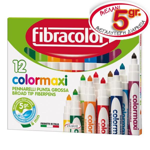 ΜΑΡΚΑΔΟΡΟΙ JUMBO COLORMAXI 12 ΧΡΩΜΑΤΩΝ FIBRACOLOR