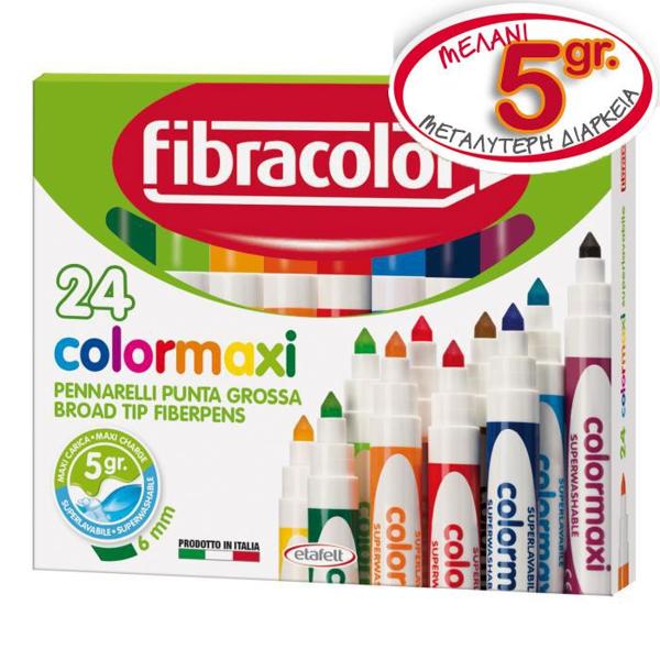 ΜΑΡΚΑΔΟΡΟΙ JUMBO COLORMAXI 24 XΡΩΜΑΤΩΝ FIBRACOLOR