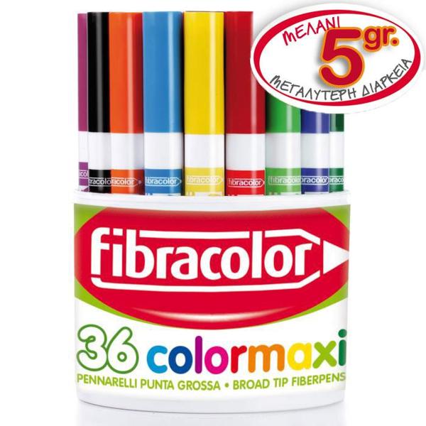 ΜΑΡΚΑΔΟΡΟΙ JUMBO COLORMAXI 36 ΤΕΜΑΧΙΩΝ 12 ΧΡΩΜΑΤΩΝ ΣΕ ΠOΤΗΡΙ FIBRACOLOR