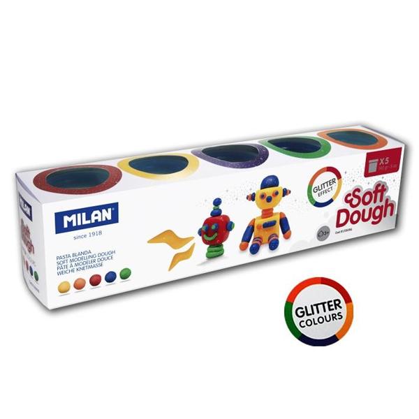 # ΠΛΑΣΤΟΖΥΜΑΡΑΚΙΑ 5 GLITTER ΧΡΩΜΑΤΑ ΤΩΝ 142GR, ΣΕΤ 5 ΤΕΜΑΧΙΩΝ MILAN