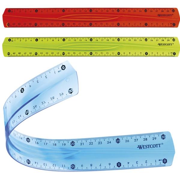 ΧΑΡΑΚΑΣ FLEXIBLE ΕΛΑΣΤΙΚΟΣ 30CM ΣΕ ΣΑΚΟΥΛΑΚΙ 3 ΑΣΟΡΤΙ ΧΡΩΜΑΤΑ WESTCOTT
