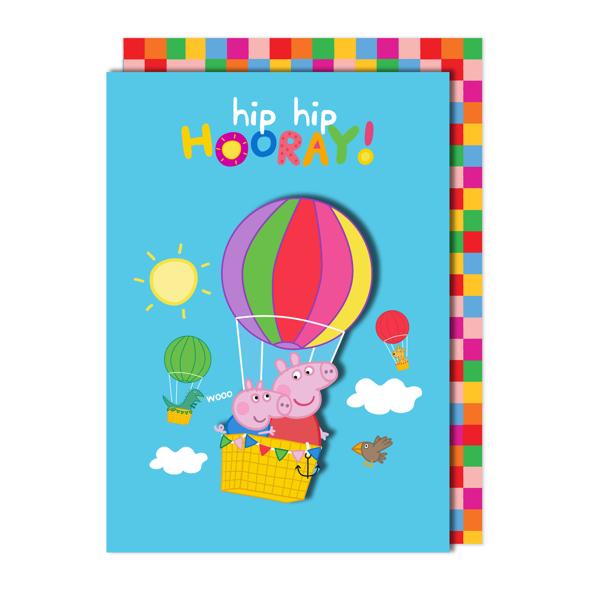 ΕΥΧΕΤΗΡΙΑ ΚΑΡΤΑ "HIP HIP HOORAY" - PEPPA PIG, ΑΕΡΟΣΤΑΤΟ