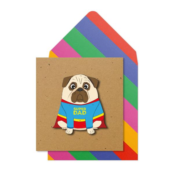 ΕΥΧΕΤΗΡΙΑ ΚΑΡΤΑ "SUPER DAD" - ΣΚΥΛΟΣ PUG