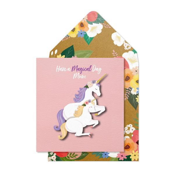 ΕΥΧΕΤΗΡΙΑ ΚΑΡΤΑ "HAVE A MAGICAL DAY MUM" - ΜΟΝΟΚΕΡΟΙ